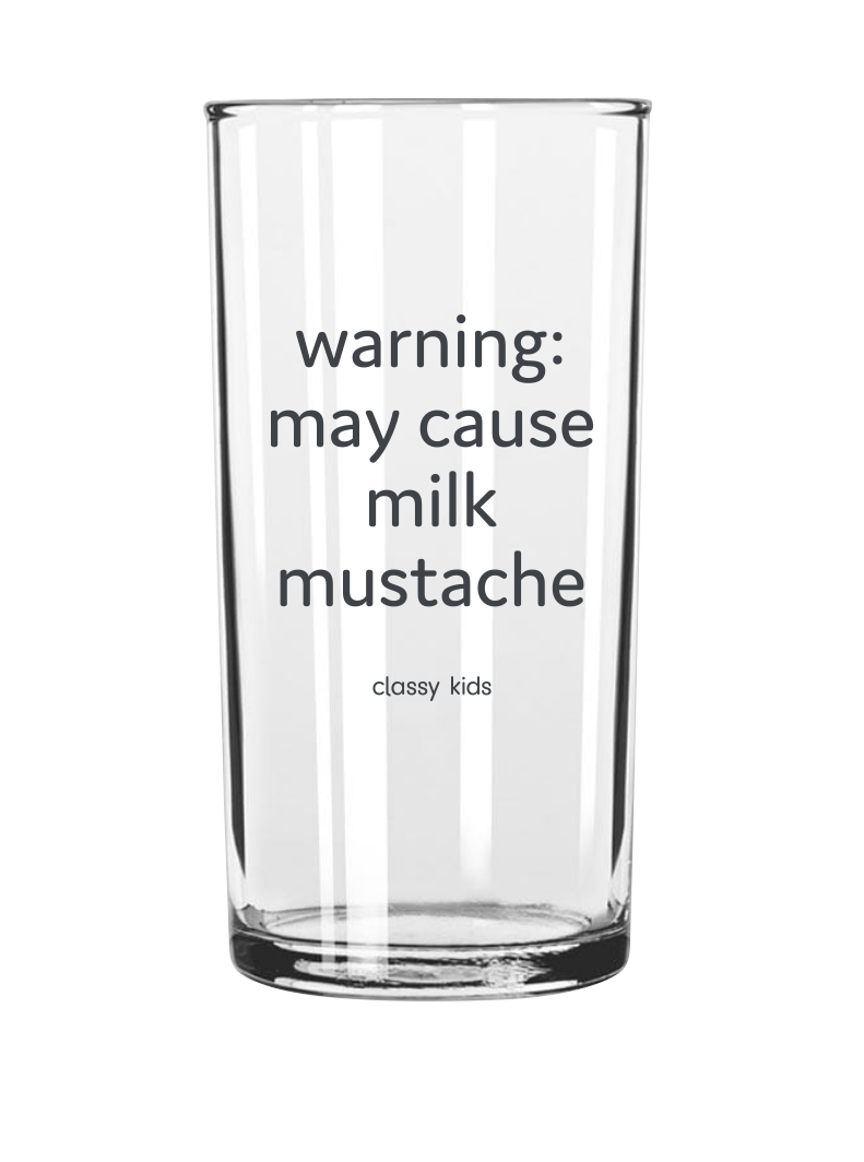 Milk Mustache - Kids Glass
