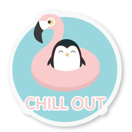 Penguin/Flamingo Sticker